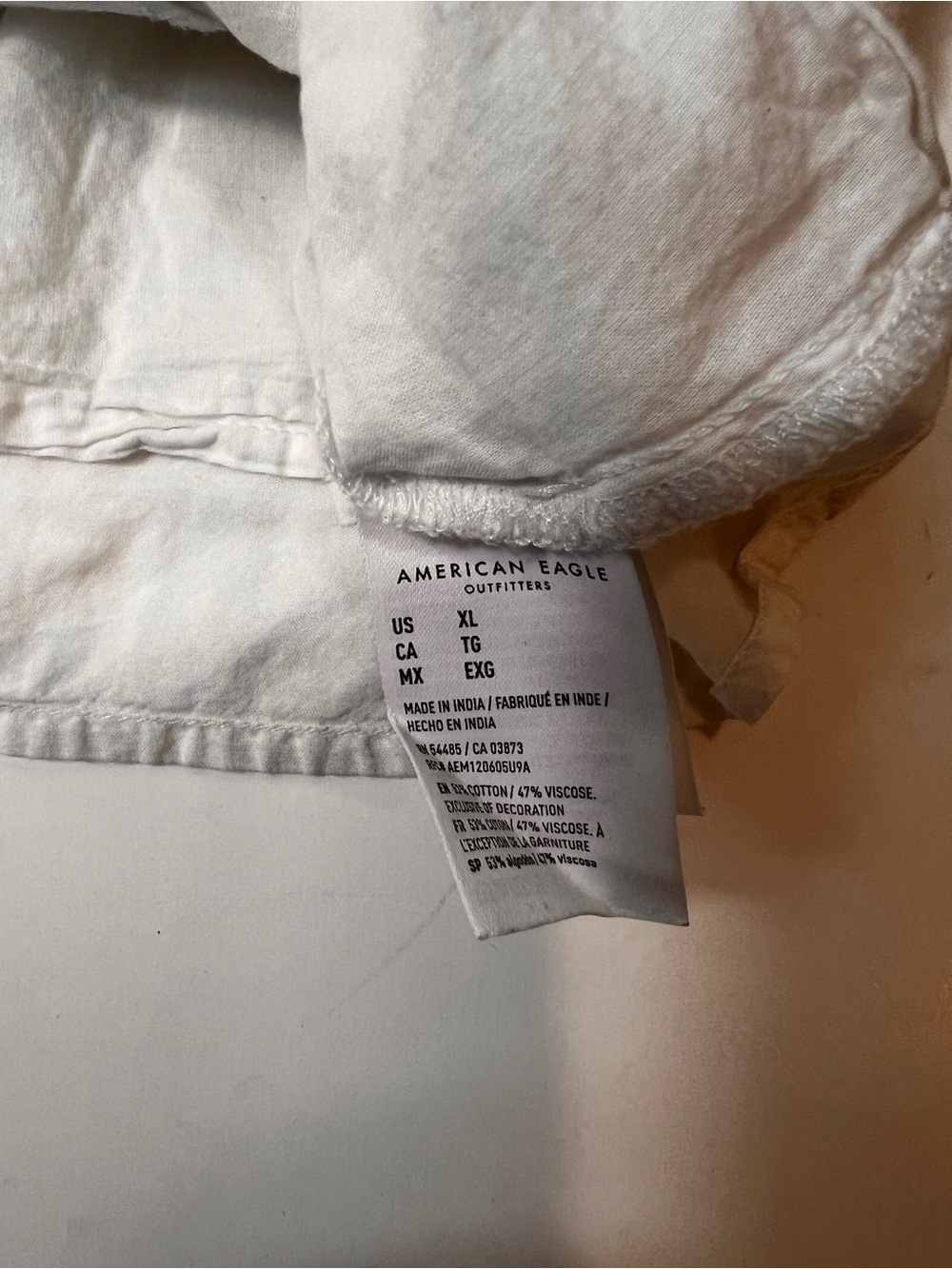 American Eagle Outfitters Cream Lace-Trim Button Front Cami Size X-Large - Picture 7 of 7
